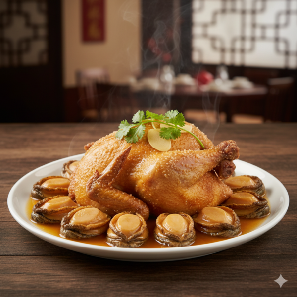 SALT BAKED CHICKEN WITH ABALONE